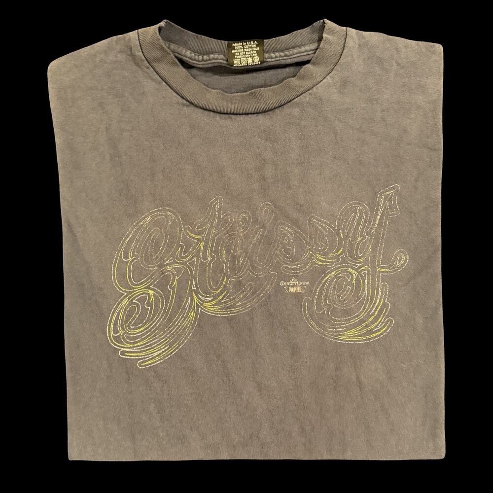 Vintage Stussy Customade T Shirt USA Made Faded Blue Large